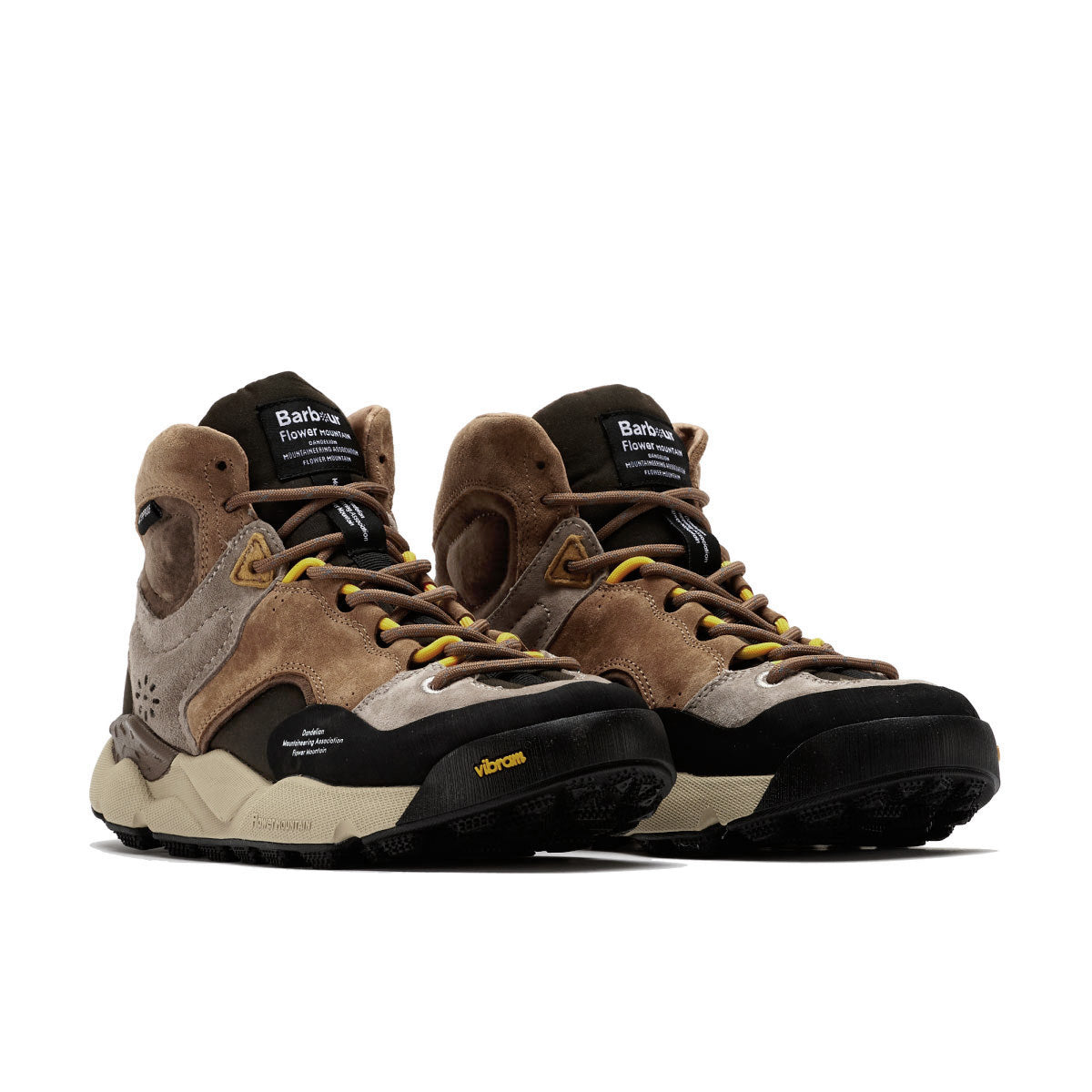 Barbour×Flower MOUNTAIN BACK COUNTRY Hi Uni Trainers  FM66H-1-018 BROWN/BEIGE