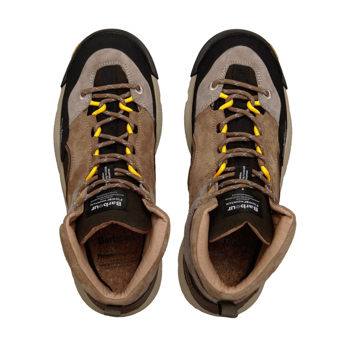 Barbour×Flower MOUNTAIN BACK COUNTRY Hi Uni Trainers  FM66H-1-018 BROWN/BEIGE